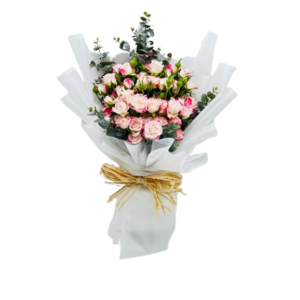 Pink Double Colour Spray Roses Bouquet